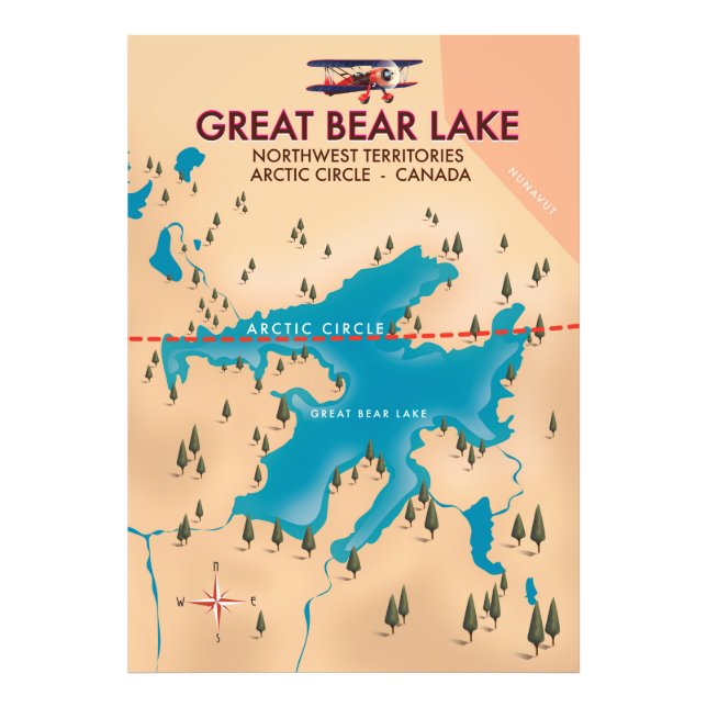 Impression Photo Great Bear Lake, Canada, carte affiche de voyage (Devant)