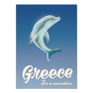 Impression Photo Grèce pour des vacances Affiche de voyage dauphin