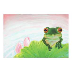 Impression Photo Grenouille verte Se détendre dans l'étang