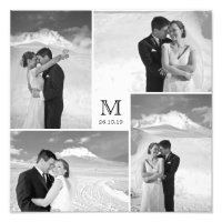 Grille élégante Carré blanc Monogramme 4 Mariage p