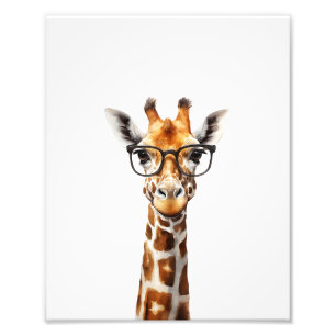 Impression Photo Grosse girafe avec lunettes