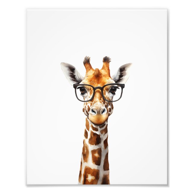 Impression Photo Grosse girafe avec lunettes (Devant)