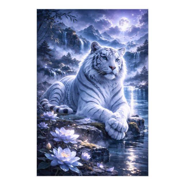 Impression Photo Guardian White Tiger – Silent Strength and Gentle  (Devant)