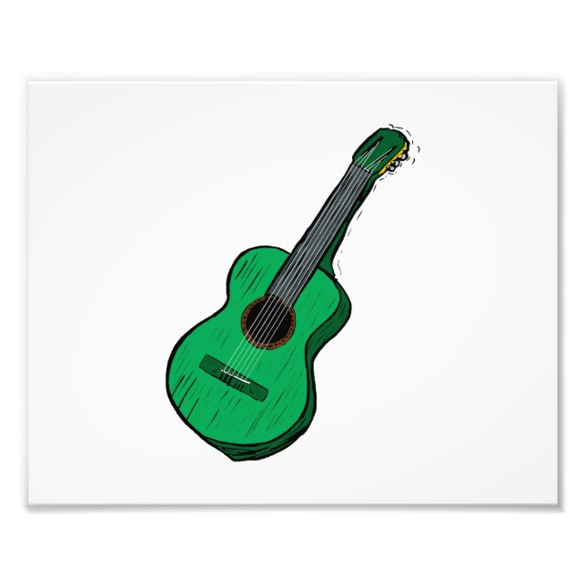 Impression Photo guitare acoustique graphique simple vert.png (Devant)