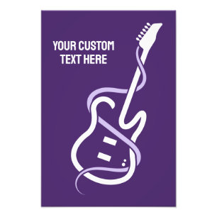 Impression Photo Guitare stylisée de texte personnalisé