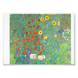 Impression Photo Gustav Klimt 1907,Jardin de ferme avec tournesols.