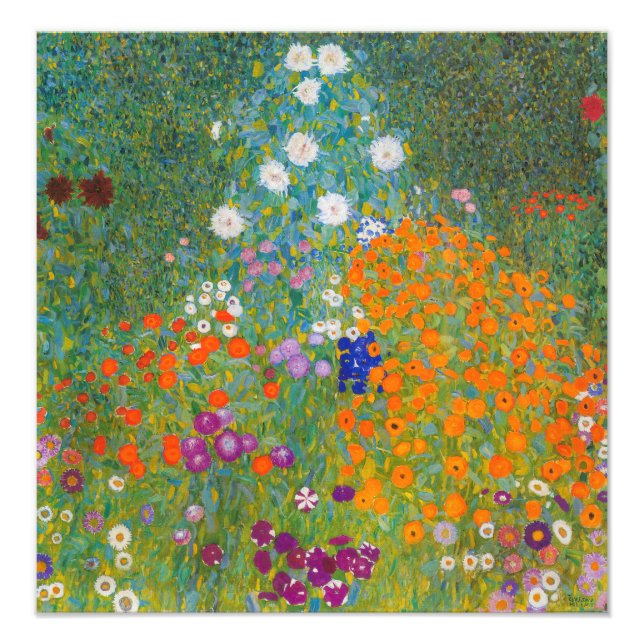 Impression Photo Gustav Klimt - Jardin des fleurs (Devant)