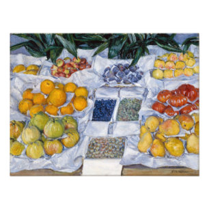 Impression Photo Gustave Caillebotte - Fruits disposés sur un prése