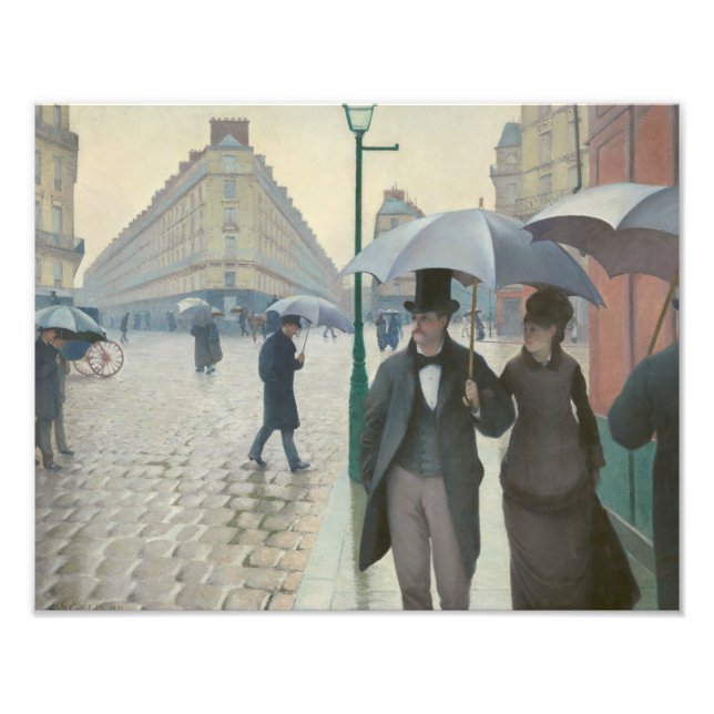 Impression Photo Gustave Caillebotte - Paris Street ; Rainy Day (Devant)