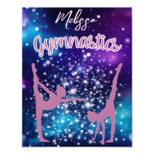 Impression Photo Gymnastique Galaxie Purple Turquoise Personnalisé