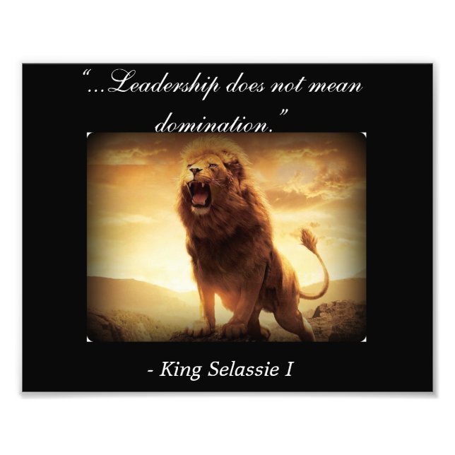 Impression Photo Haile Selassie I Citations; Rastafari Lion de Juda (Devant)