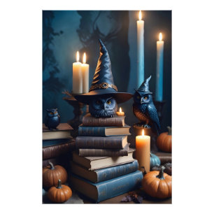 Impression Photo Halloween Chouette Citrouille mignonne Éffrayante 