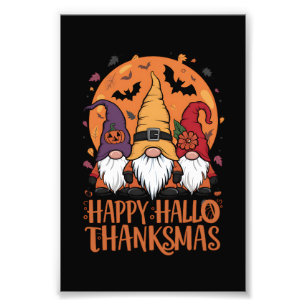Impression Photo Halloween Noël Joyeux HalloMerciMas Gnomes