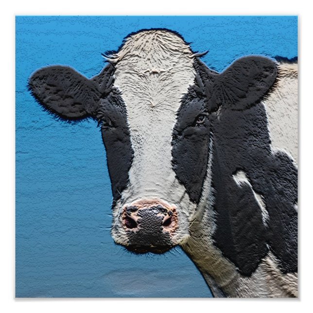 Impression Photo Happy Cow Portrait (Devant)
