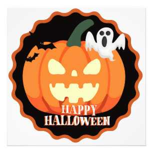 Impression Photo Happy Halloween Citrouille Wall ART