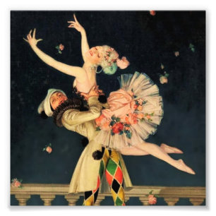 Impression Photo « Harlequin et Columbine » par FX Leyendecker