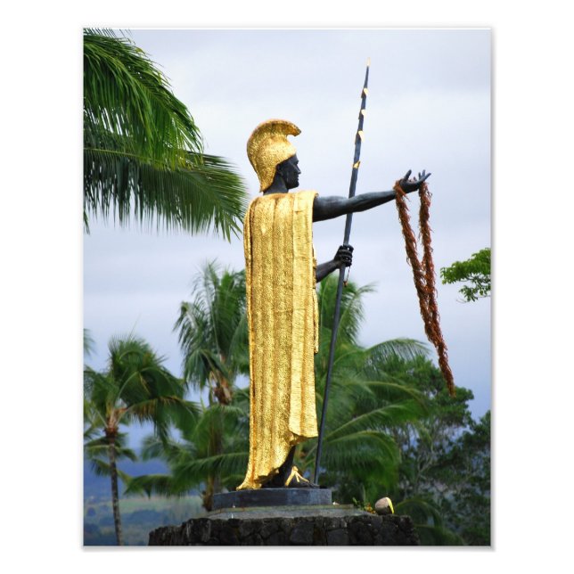 Impression Photo Hawaiian King Kamehameha Statue, Side View (Devant)