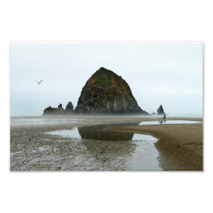 Impression Photo Haystack Rock Reflection, Cannon Beach, Oregon