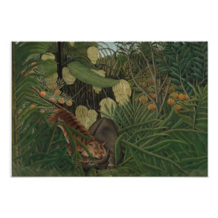 Impression Photo Henri Rousseau - Combat entre un tigre