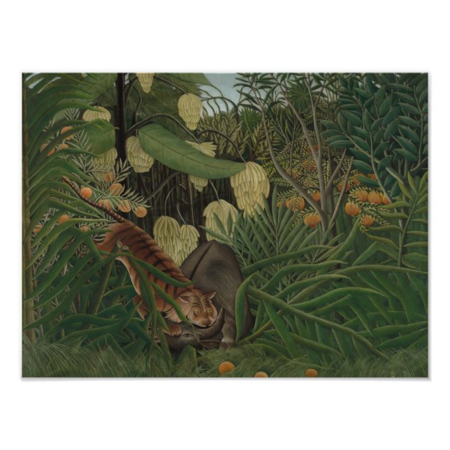Impression Photo Henri Rousseau - Combat entre un tigre (Devant)
