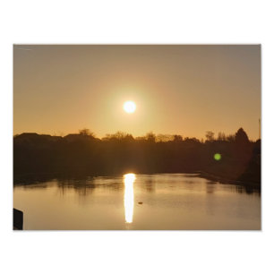 Impression Photo Heure d'or Sérénité : Canal au coucher du soleil