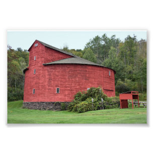 Impression Photo Historique Red Round Grange, Halcottsville, New Yo