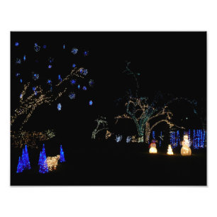 Impression Photo Hiver Wonderland Lumières Bleu et blanc Vacances