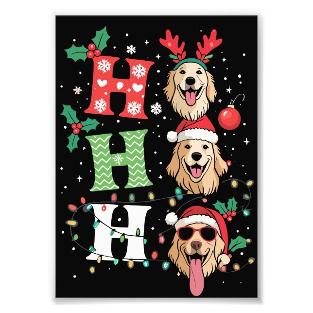 Impression Photo Ho Ho Ho Retrievers Golden Xmas (Devant)