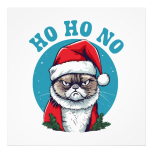 Impression Photo Ho ho non - drôle de chat grumpy santa