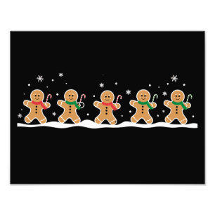 Impression Photo Homme en pain d'épices Mignon Noël Fête Baker