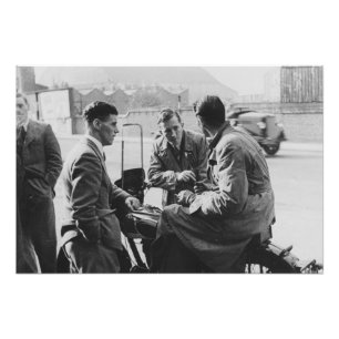 Impression Photo Hommes qui bavardent Vieux Noir & Blanc Imprimés P
