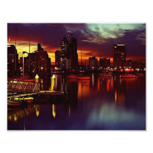 Impression Photo Horizon de coucher du soleil de San Diego