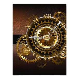 Impression Photo Horloge Steampunk avec des engrenages anciens