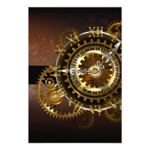 Impression Photo Horloge Steampunk avec des engrenages anciens