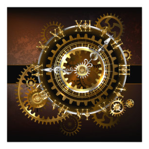 Impression Photo Horloge Steampunk avec des engrenages anciens