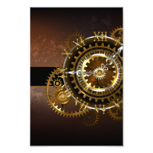 Impression Photo Horloge Steampunk avec des engrenages anciens
