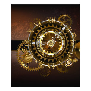 Impression Photo Horloge Steampunk avec des engrenages anciens