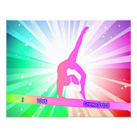 "I LOVE GYMNASTICS" avec Gymnaste sur poutre
