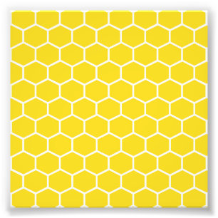 Impression Photo Icône jaune Lignes blanches géométriques Bumblebee