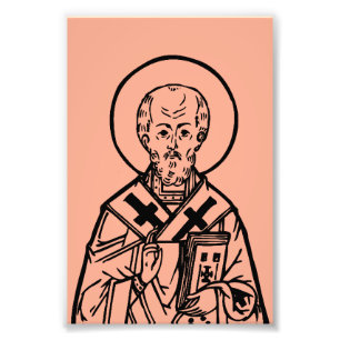 Impression Photo Icône orthodoxe byzantine de saint Nicolas de Myre