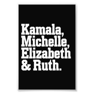 Impression Photo Icône politique féministe Kamala Michelle Elizabet