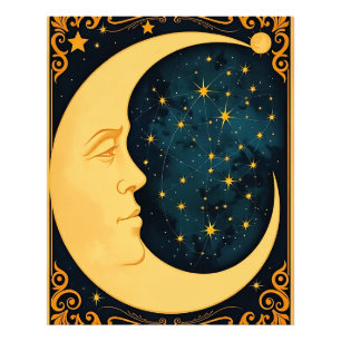 Impression Photo Illustration Art Nouveau Lune