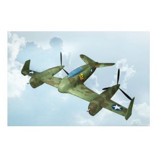 Impression Photo Illustration d'aviation militaire de vol de warbir
