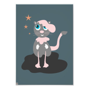 Impression Photo Illustration de chat pour enfants, mignon kitty de