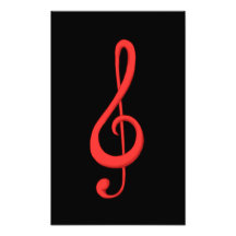 Illustration de musique à clef rouge.