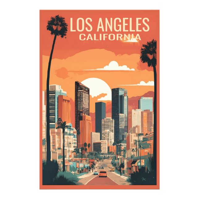 Impression Photo illustration de voyage à Los Angeles, (Devant)