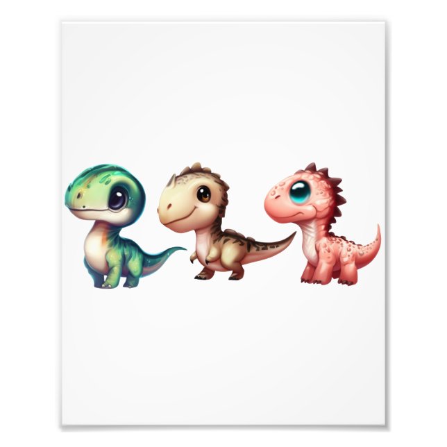 Impression Photo Illustration des dinosaures de bébé mignons (Devant)