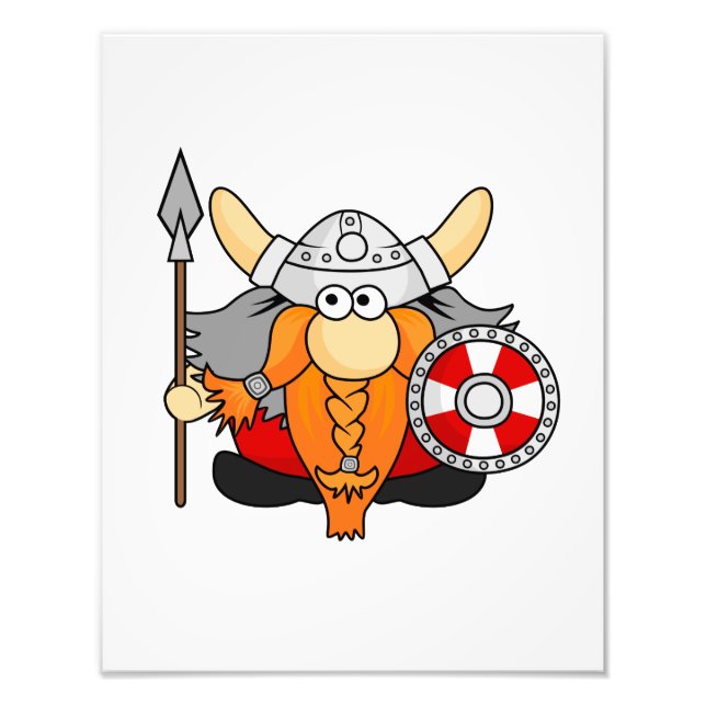 Impression Photo Illustration du dessin de Little Cute Viking Warri (Devant)