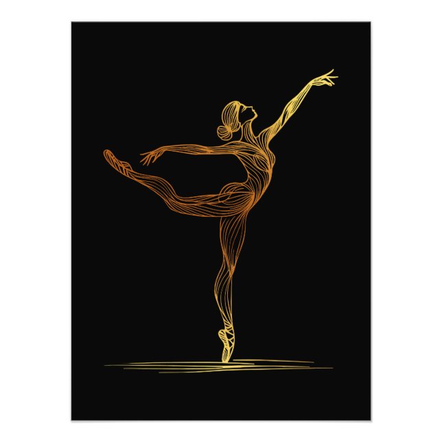 Impression Photo Illustration d'une danseuse de ballet (Devant)