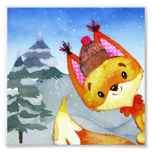 Impression Photo Illustration Fox Forest Woodland Friends
